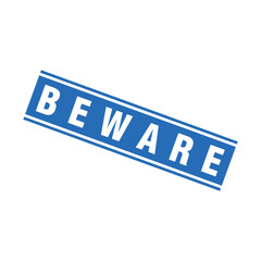 Beware Letter Rubber Stamp Template Design