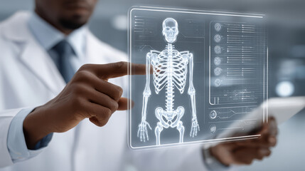 Ai and human workflow interface for floating medical data analysis in a lab environment