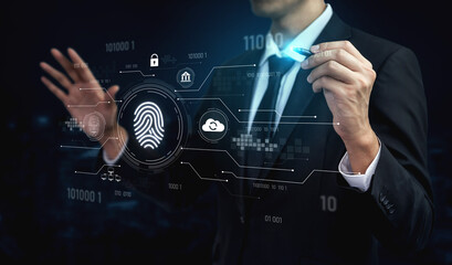 Biometric fingerprint identification and cybersecurity system ensuring secure access, identity...