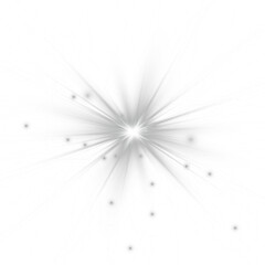 Png white star light, sparkle. Yellow light effect. Shining light with yellow gold color. Png spotlight spark.Vector transparent sunlight special lens flare light effect.