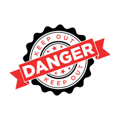 Obraz premium Danger Letter Rubber Stamp Template Design