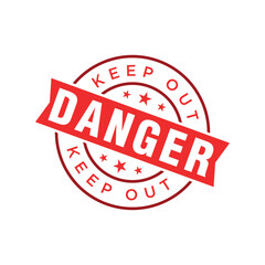 Danger Letter Rubber Stamp Template Design