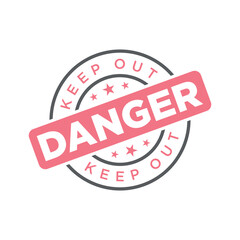 Danger Letter Rubber Stamp Template Design