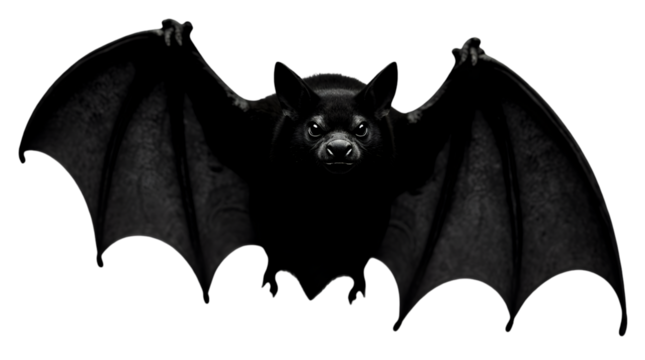 Dramatic Silhouette A Bat in Flight, Dark and Mysterious, Evoking Halloween and Nocturnal Wonders