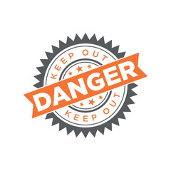 Danger Letter Rubber Stamp Template Design
