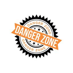 Danger Zone Letter Rubber Stamp Template Design