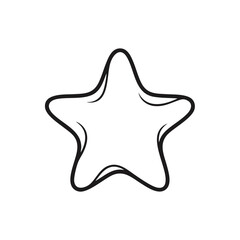 Playful Star Shape. A joyful, organic form sketch. This charming illustration symbolizes success, quality, and celebration, offering a lighthearted visual mark.