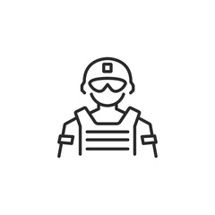 Soldier icon. Simple soldier icon for social media app and web design. Vector illustration