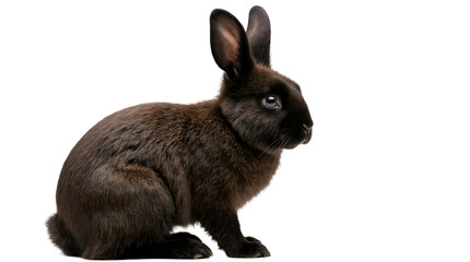 Obraz premium Dark Chocolate Rabbit A Striking Portrait of a Domesticated Bunny