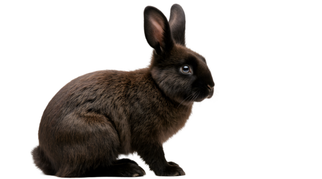 Dark Chocolate Rabbit A Striking Portrait of a Domesticated Bunny