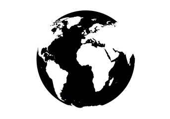 A Striking Monochromatic Globe Illustration: A Simple Yet Powerful Representation of Our Planet Earth