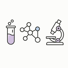 scientific discoveries, chemistry and technology. set, vector illustration