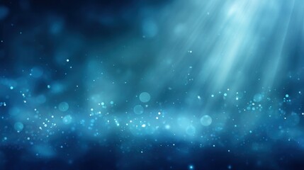 Obraz premium Abstract Blue Light Rays and Particles Shining in a Dark Celestial Background