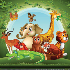 Naklejka premium All animals vector design