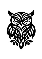 Fototapeta premium An owl with decorative patterns isolated on white background