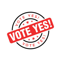 Vote Yes Letter Rubber Stamp Template Design