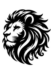 Fototapeta premium A black and white illustration of a majestic lions head