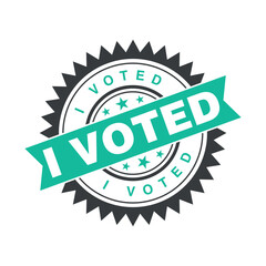 I Voted Letter Rubber Stamp Template Design