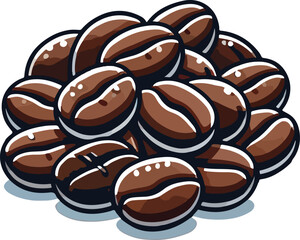 Aromatic pile of roasted coffee beans artistic illustration for culinary and beverage design