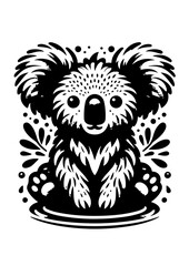 Fototapeta premium A cute koala bear with detailed fur isolated on white background