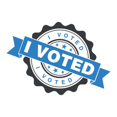 I Voted Letter Rubber Stamp Template Design
