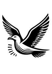 Obraz premium A seagull soars through the air with its wings spread wide isolated on white background