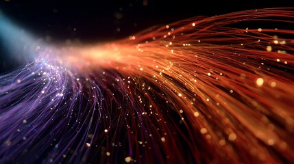 Fiber Optic Strands with Bokeh Lights
