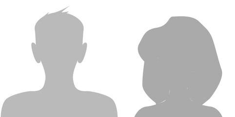 Default Placeholder Avatar Profile on Gray Background. Vector illustration Man and Woman EPS10