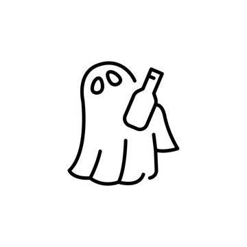 Drunk Ghost icon. Simple ghost bottle icon for social media app and web design. Vector illustration