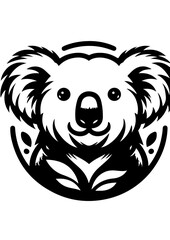 A cute koala bear is isolated on white background in a vector design
