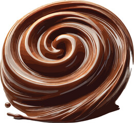 Swirling chocolate swirl illustration delicious texture and sweetness isolated on white