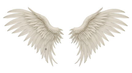 Majestic Pair of White Angelic Wings, Symbolizing Purity, Divinity, and Heavenly Grace, Evoking Spirituality and Serenity in a Divine Celestial Aura