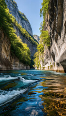 A majestically flowing Breitachklamm river