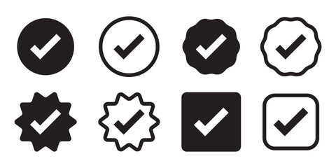 Social media and Profile Verified badge icon. Check and Approved, Accept, Instagram verified badge icon. vector illustration. Green verified badge icon vector set. green check mark icon vector set.