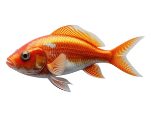 Fototapeta premium Vibrant Orange Goldfish with Detailed Fins and Scales