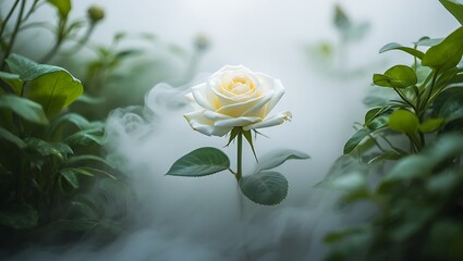 yellow rose on a green background