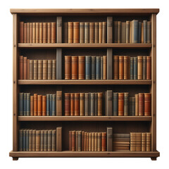 Wooden Bookshelf Filled with Vintage Books