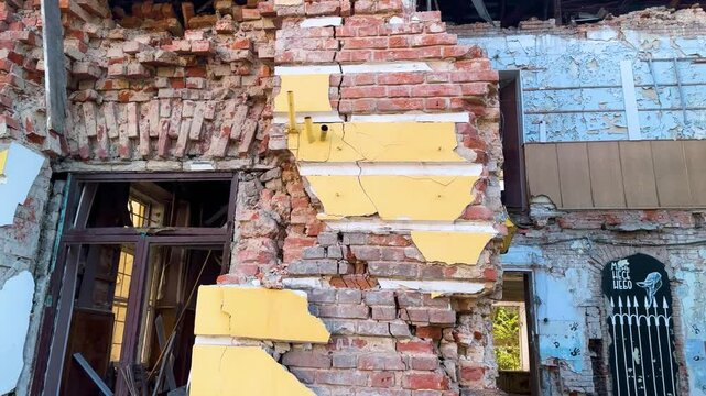 Ukraine, Kharkov, October 2, 2024: Putin's Russia bombs a peaceful Ukrainian city, in residential areas - this is a war crime of the Moscow regime
