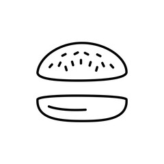 Burger Bun icon. Simple Burger Bun icon for social media, app and web design. Vector illustration