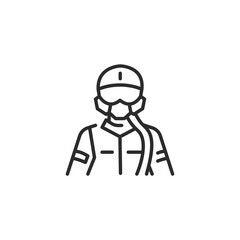 Fighter pilot icon. Simple fighter pilot icon for social media app and web design. Vector illustration © InvisionFrameStudio