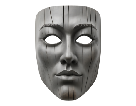 Wooden Mask with Intricate Carvings