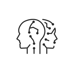 Dual Robot Heads icon. Simple Dual Robot Heads icon for social media, app and web design. Vector illustration