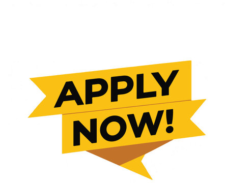 Vector art of yellow banner with the words apply now