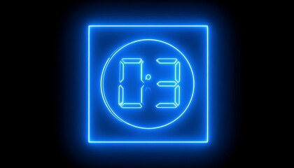 Neon blue digital timer