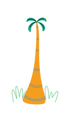 Palm. Abstract tropical palm exotic tree with geometric design and cute  pattern.