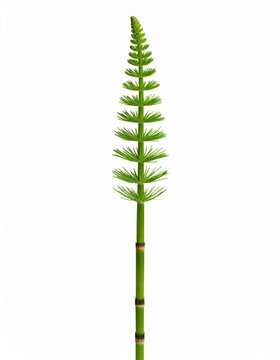 Tallo de equiseto con segmentos verdes dispuestos en orden vertical perfectamente espaciados con simetr&iacute;a bot&aacute;nica