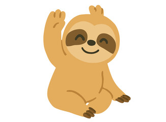 Cute Sloth Cartoon Illustration
