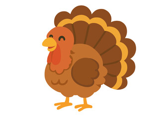 Cute Turkey Cartoon Illustration