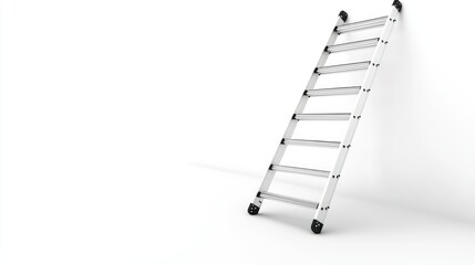 White ladder angled against wall