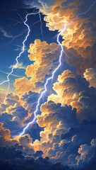 A breathtaking cloud formation with lightning